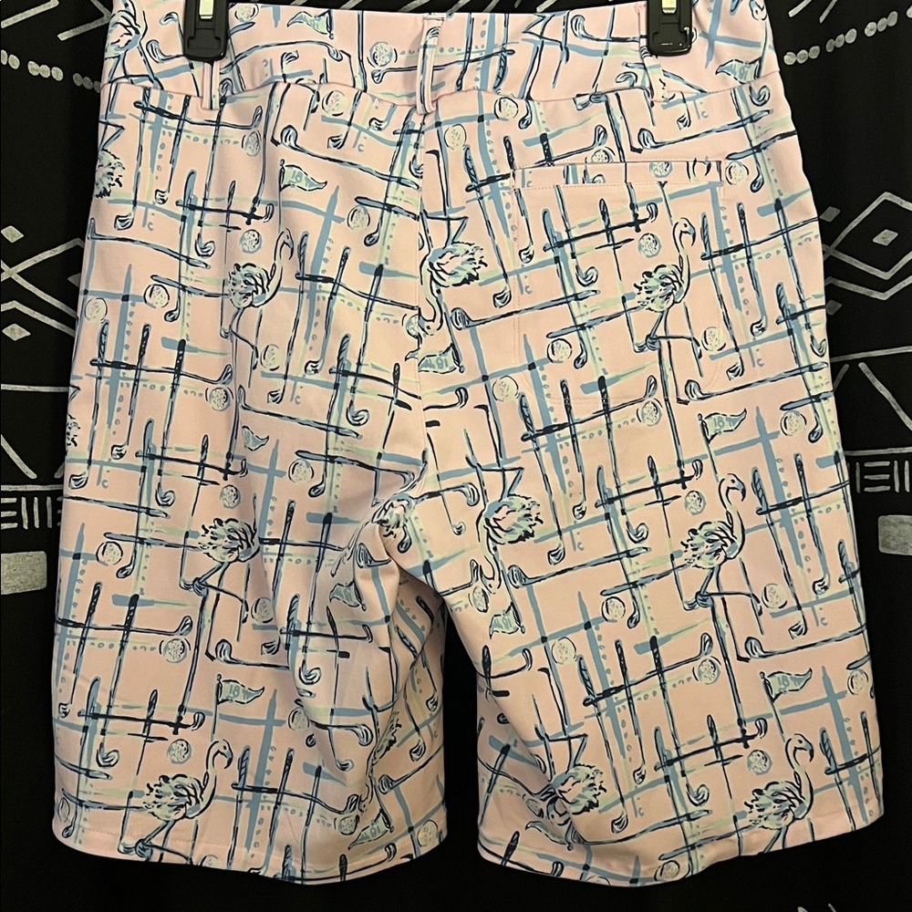 Lily Pulitzer Luxletic Talk Birdie to Me Pink Flamingo Women’s Golf Shorts 10 - Picture 3 of 10